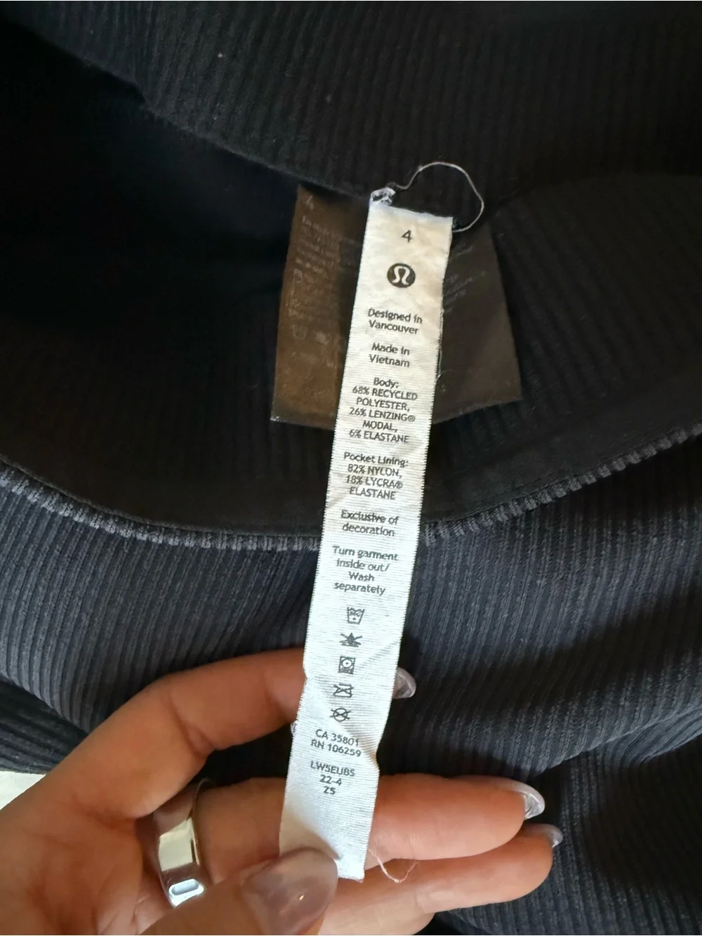 Lululemon brushed rib softstreme zip flare pant